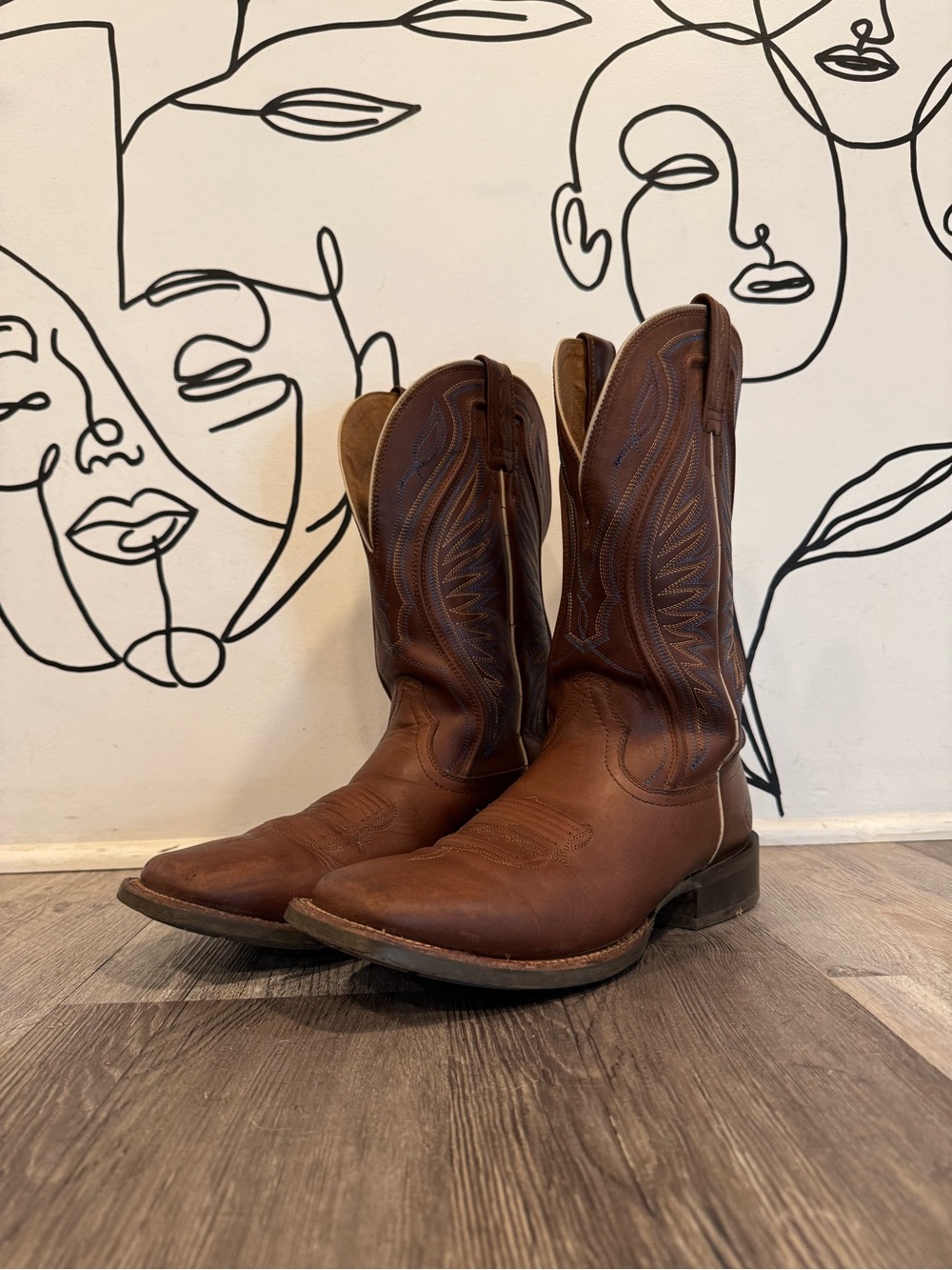 Ariat Brown Leather Cowboy Boots - Men